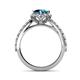 5 - Florus Blue and White Diamond Halo Engagement Ring 