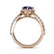 5 - Florus Blue Sapphire and Diamond Halo Engagement Ring 