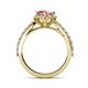 5 - Florus Pink Tourmaline and Diamond Halo Engagement Ring 
