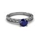 4 - Rachel Classic 6.00 mm Round Blue Sapphire Solitaire Engagement Ring 