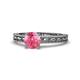 1 - Rachel Classic 6.50 mm Round Pink Tourmaline Solitaire Engagement Ring 