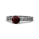 1 - Rachel Classic 6.50 mm Round Red Garnet Solitaire Engagement Ring 