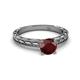 4 - Rachel Classic 6.50 mm Round Red Garnet Solitaire Engagement Ring 