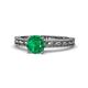 1 - Rachel Classic 6.00 mm Round Emerald Solitaire Engagement Ring 
