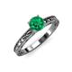 3 - Rachel Classic 6.00 mm Round Emerald Solitaire Engagement Ring 