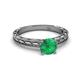 4 - Rachel Classic 6.00 mm Round Emerald Solitaire Engagement Ring 