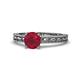 1 - Rachel Classic 6.00 mm Round Ruby Solitaire Engagement Ring 
