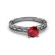 4 - Rachel Classic 6.00 mm Round Ruby Solitaire Engagement Ring 