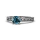 1 - Rachel Classic 6.00 mm Round Blue Diamond Solitaire Engagement Ring 
