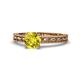 1 - Rachel Classic 6.00 mm Round Yellow Diamond Solitaire Engagement Ring 