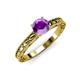 3 - Rachel Classic 6.50 mm Round Amethyst Solitaire Engagement Ring 