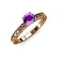 3 - Rachel Classic 6.50 mm Round Amethyst Solitaire Engagement Ring 