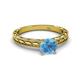 4 - Rachel Classic 6.50 mm Round Blue Topaz Solitaire Engagement Ring 