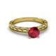 4 - Rachel Classic 6.00 mm Round Ruby Solitaire Engagement Ring 