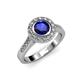 3 - Ara Blue Sapphire and Diamond Halo Engagement Ring 