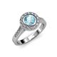 3 - Ara Aquamarine and Diamond Halo Engagement Ring 