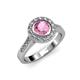 3 - Ara Pink Tourmaline and Diamond Halo Engagement Ring 