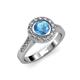 3 - Ara Blue Topaz and Diamond Halo Engagement Ring 