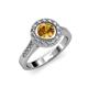3 - Ara Citrine and Diamond Halo Engagement Ring 