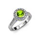 3 - Ara Peridot and Diamond Halo Engagement Ring 