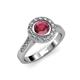 3 - Ara Rhodolite Garnet and Diamond Halo Engagement Ring 
