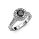 3 - Ara Black and White Diamond Halo Engagement Ring 