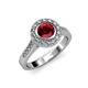 3 - Ara Ruby and Diamond Halo Engagement Ring 