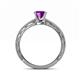 5 - Rachel Classic 6.50 mm Round Amethyst Solitaire Engagement Ring 