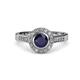 4 - Ara Blue Sapphire and Diamond Halo Engagement Ring 