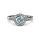 4 - Ara Aquamarine and Diamond Halo Engagement Ring 