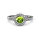 4 - Ara Peridot and Diamond Halo Engagement Ring 