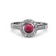 4 - Ara Rhodolite Garnet and Diamond Halo Engagement Ring 