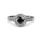4 - Ara Black and White Diamond Halo Engagement Ring 