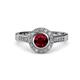 4 - Ara Ruby and Diamond Halo Engagement Ring 