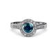4 - Ara Blue and White Diamond Halo Engagement Ring 