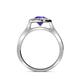 5 - Ara Iolite and Diamond Halo Engagement Ring 