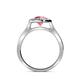 5 - Ara Rhodolite Garnet and Diamond Halo Engagement Ring 