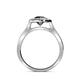 5 - Ara Black and White Diamond Halo Engagement Ring 