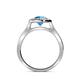 5 - Ara London Blue Topaz and Diamond Halo Engagement Ring 