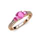 2 - Dzeni Pink Sapphire Three Stone with Side Diamond Ring 