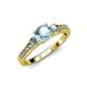 2 - Dzeni Aquamarine Three Stone with Side Diamond Ring 