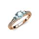 2 - Dzeni Aquamarine Three Stone with Side Diamond Ring 