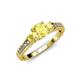 2 - Dzeni Yellow Sapphire Three Stone with Side Diamond Ring 