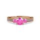 3 - Dzeni Pink Sapphire Three Stone with Side Diamond Ring 