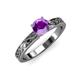 3 - Maren Classic 6.50 mm Round Amethyst Solitaire Engagement Ring 