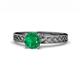 1 - Maren Classic 6.00 mm Round Emerald Solitaire Engagement Ring 