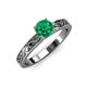 3 - Maren Classic 6.00 mm Round Emerald Solitaire Engagement Ring 