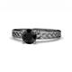 1 - Maren Classic 6.00 mm Round Black Diamond Solitaire Engagement Ring 