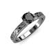 3 - Maren Classic 6.00 mm Round Black Diamond Solitaire Engagement Ring 