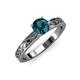 3 - Maren Classic 6.00 mm Round Blue Diamond Solitaire Engagement Ring 